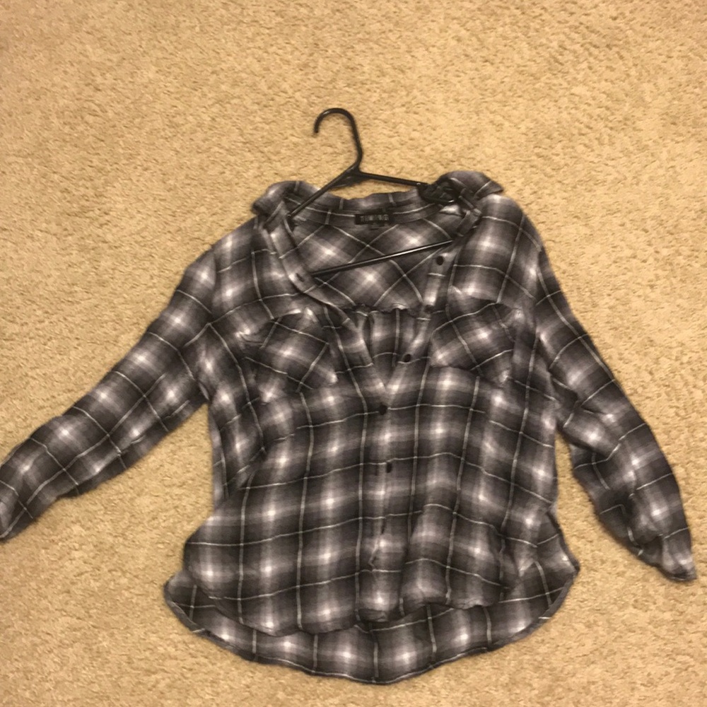 Black and white plaid shirt